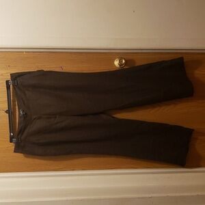 Talbots Chocolate Heritage Irish Linen Wide-Leg Pants 16W Petite